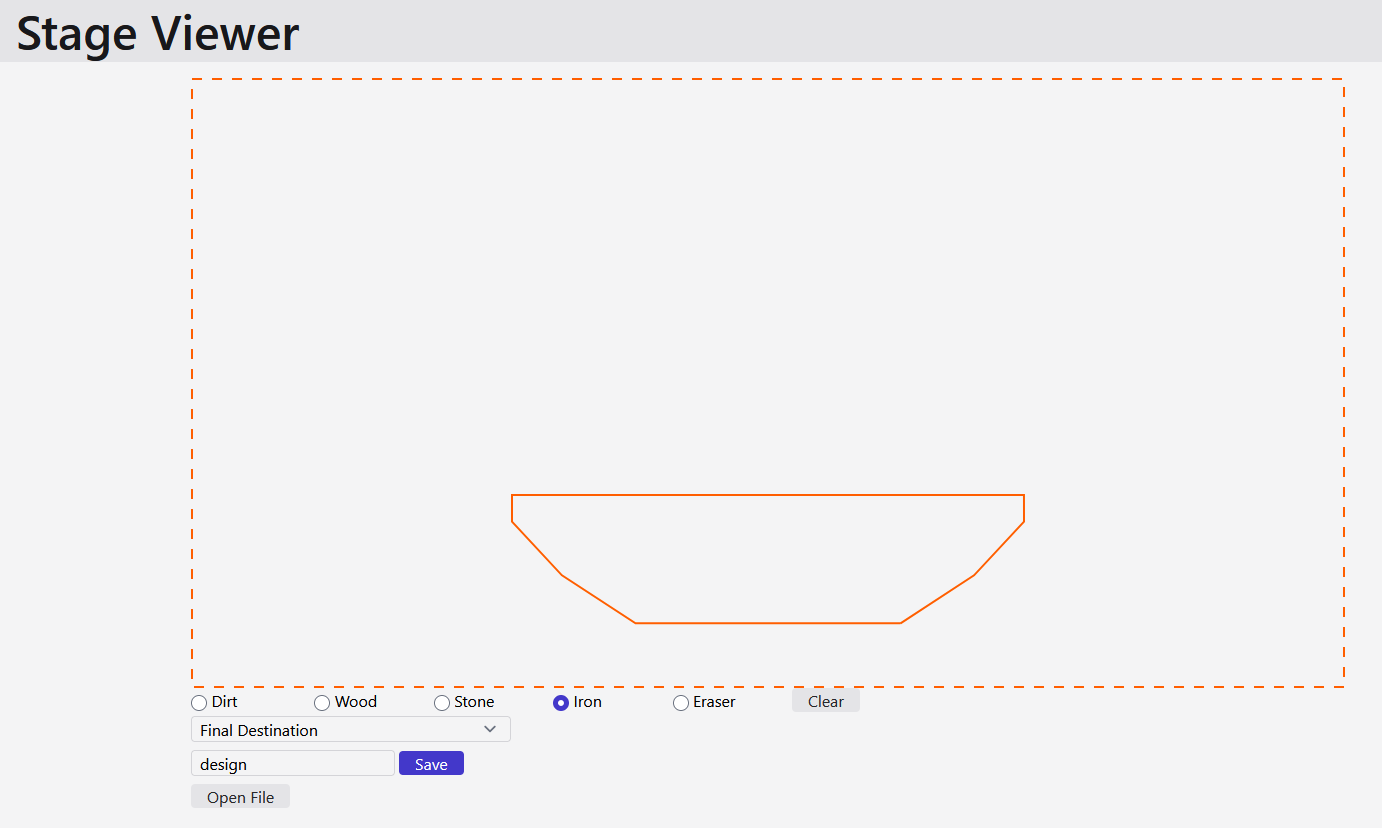 The stage "Final Destination" in the Stage Viewer application